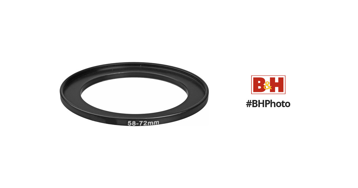 UltraPro Step-Up Adapter Ring 58mm Lens to 72mm Filter Size 