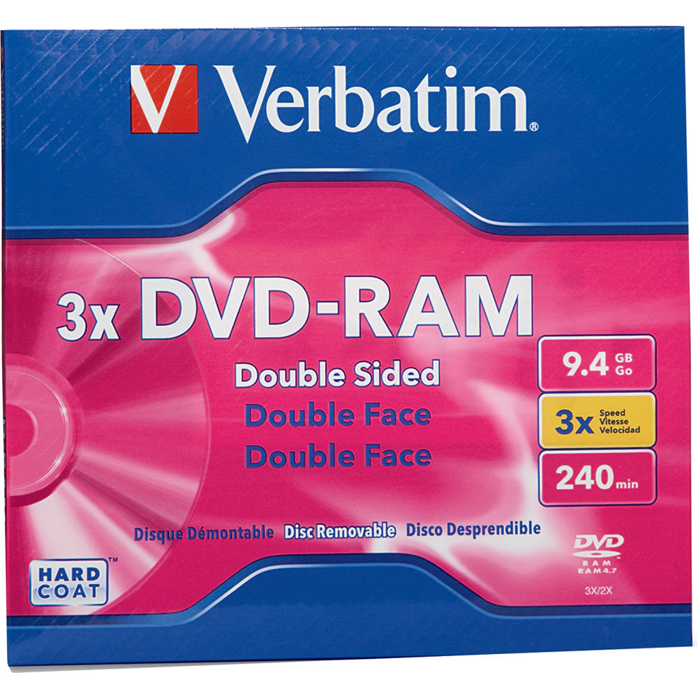Verbatim Dvd Ram 9 4gb Disc In Type 4 Cartridge B H Photo