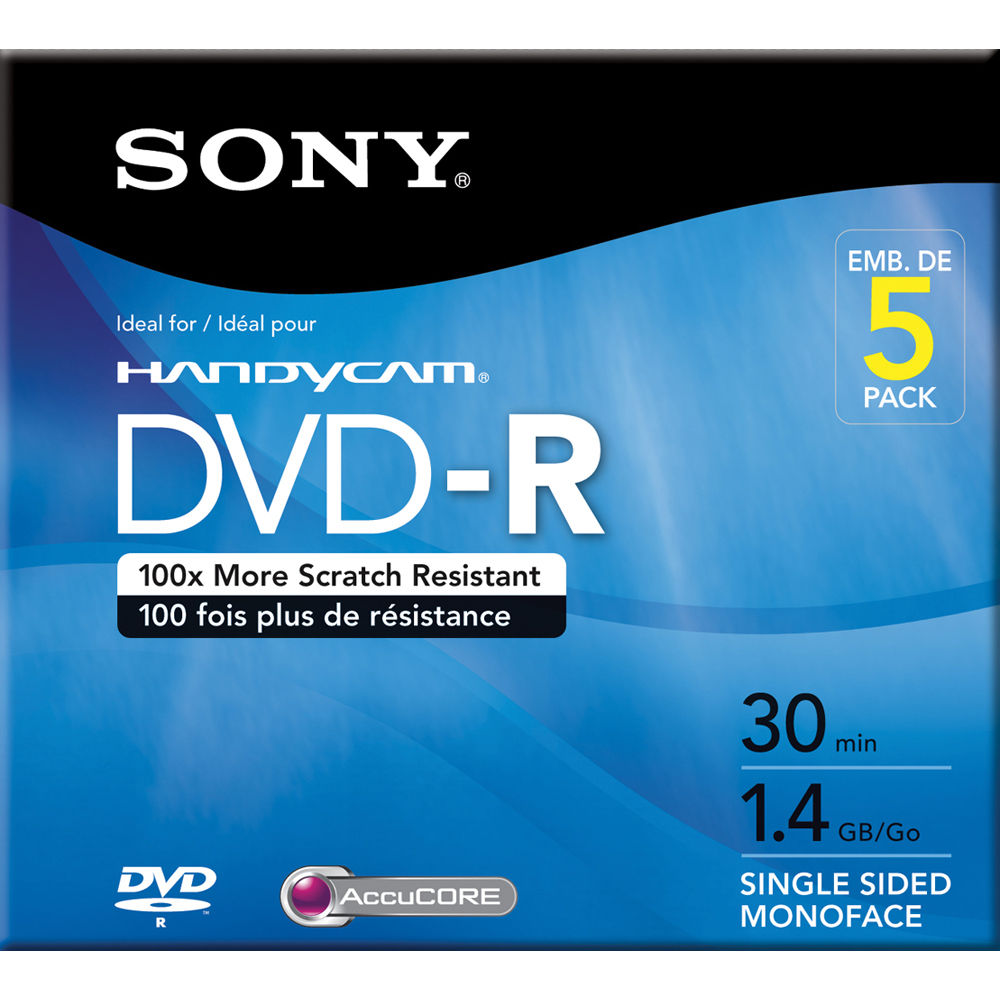 Sony 1 4 Gb Dvd R 5 Discs 5dmr30r1h B H Photo Video