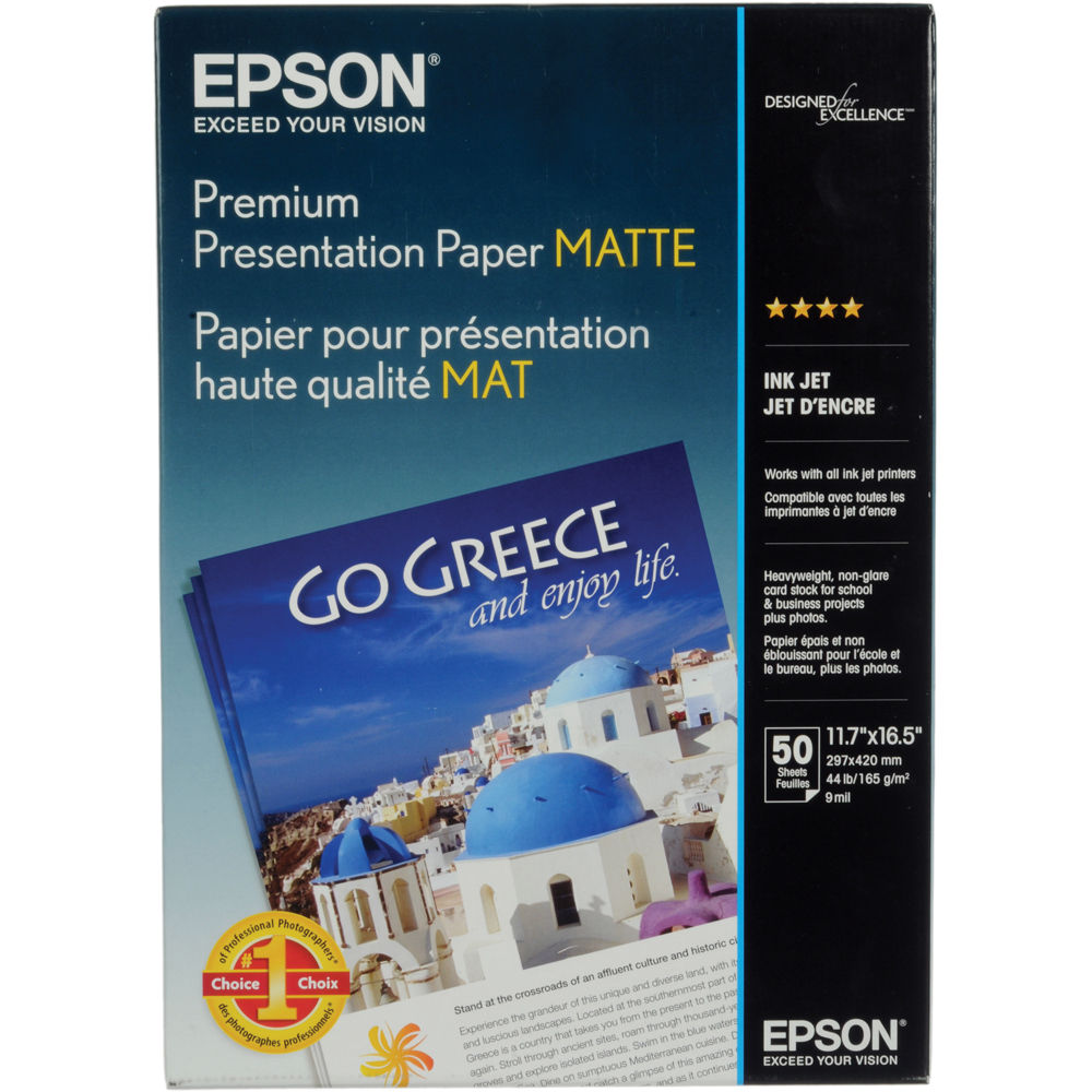 Epson Premium Presentation Paper Matte S B H Photo Video