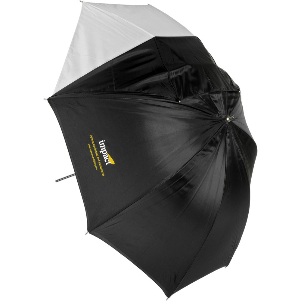 impact convertible umbrella white satin with removable ubbw45 impact convertible umbrella white satin with removable black backing 45