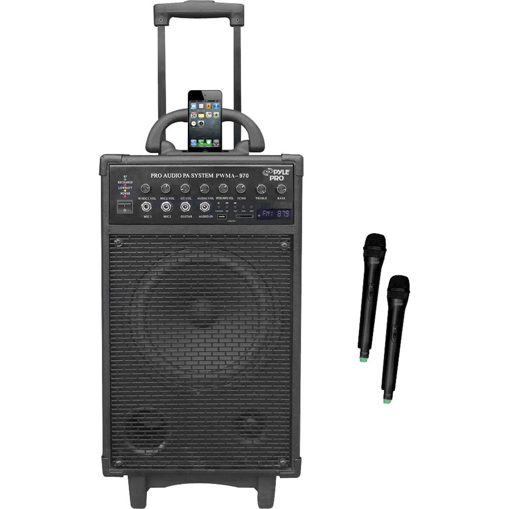 portable pa system on wheels