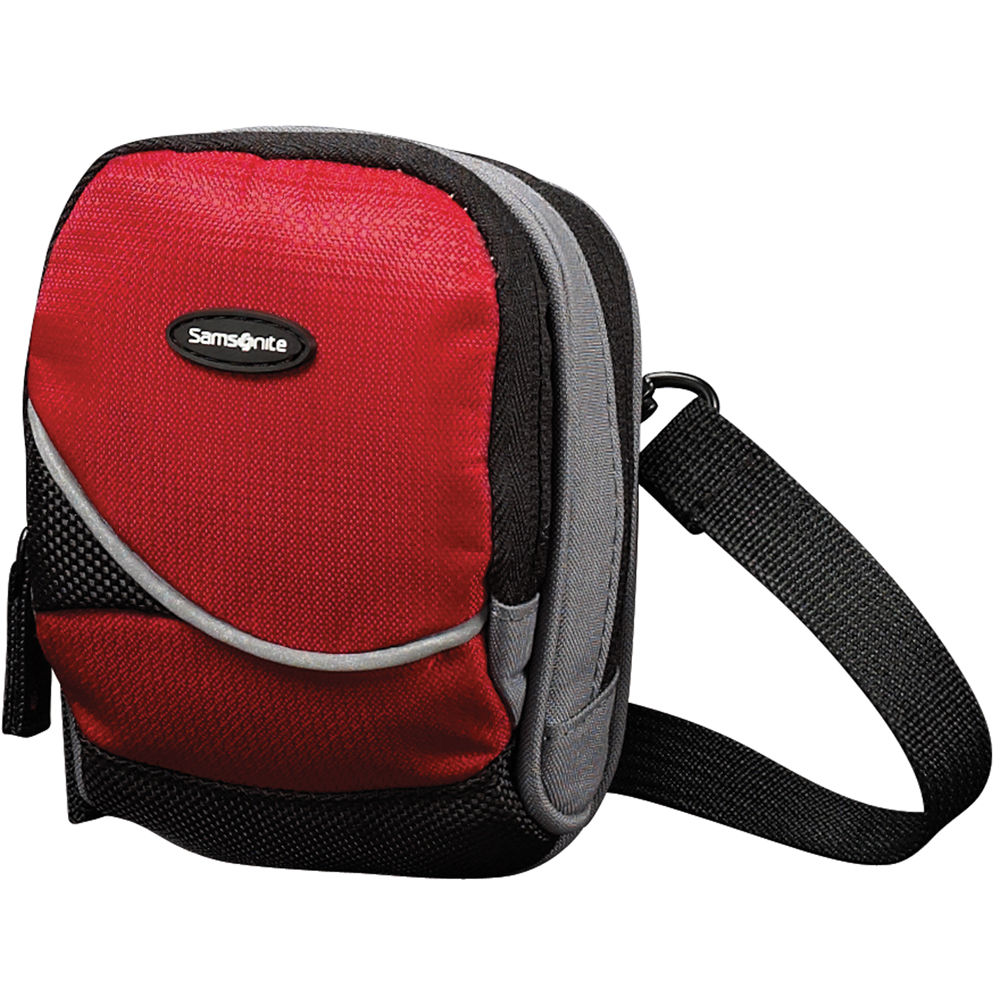 Samsonite Small Round Camera Bag Red And Black
