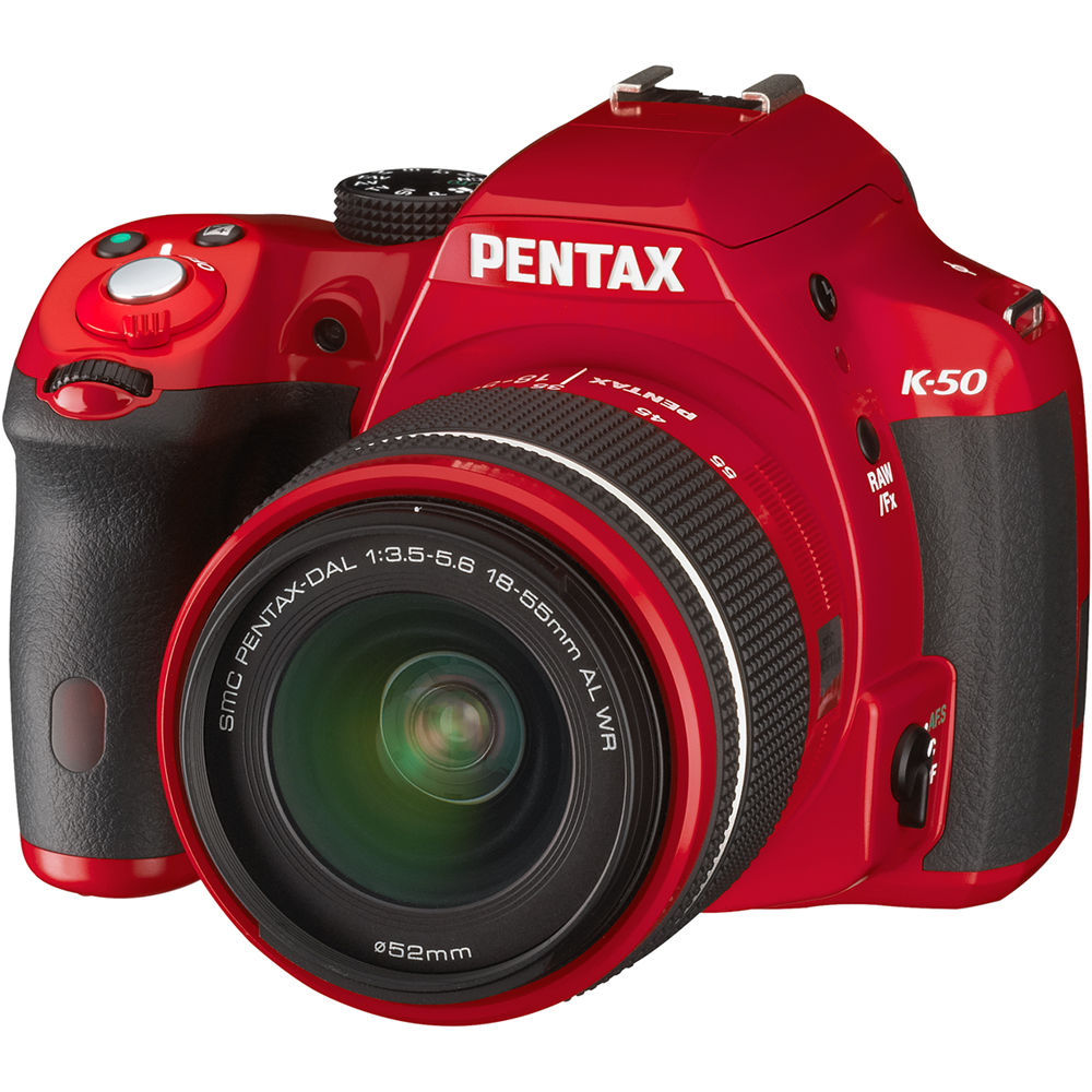 Pentax K 50 Dslr Camera With 18 55mm Lens Red 10985 B H Photo