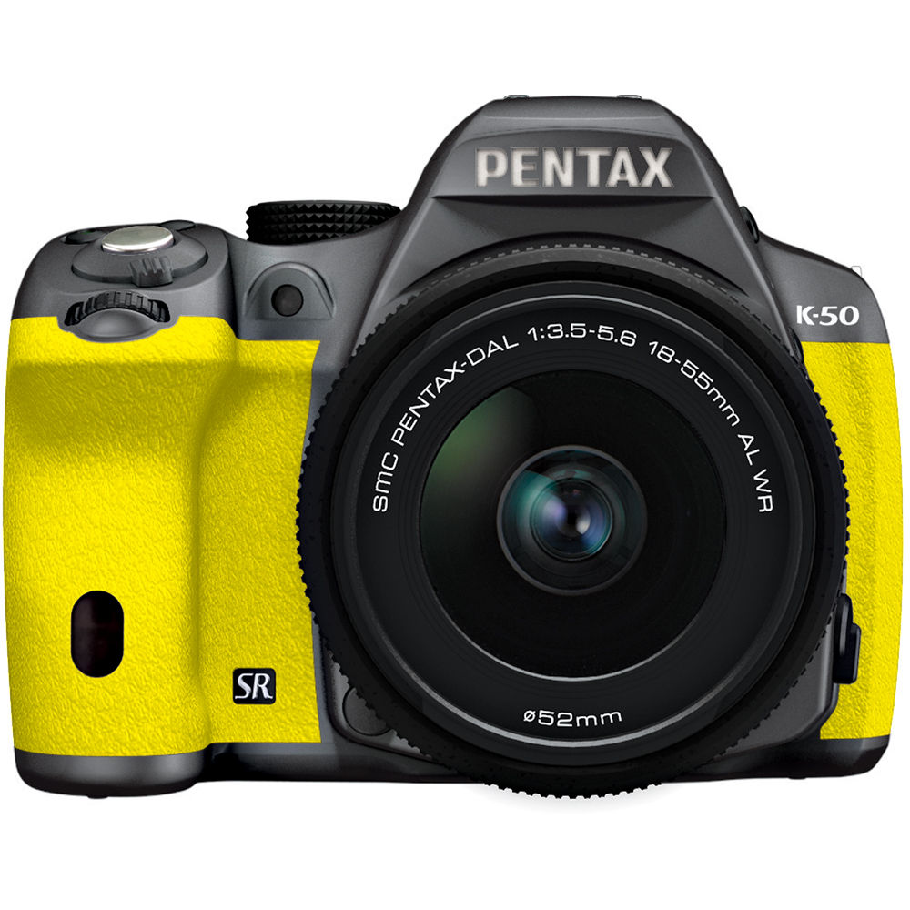 Pentax K 50 Dslr Camera With 18 55mm Lens Silver Yellow 09946
