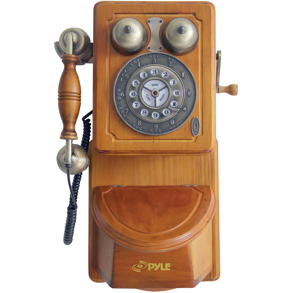 Pyle Home Retro Themed Country Style Antique Wall Mount Phone
