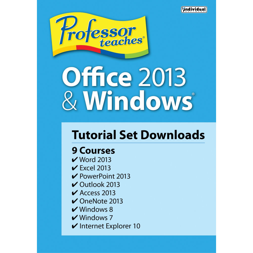 Individual Software Professor Teaches Office 2013 Windows Tutorial Set Download - 