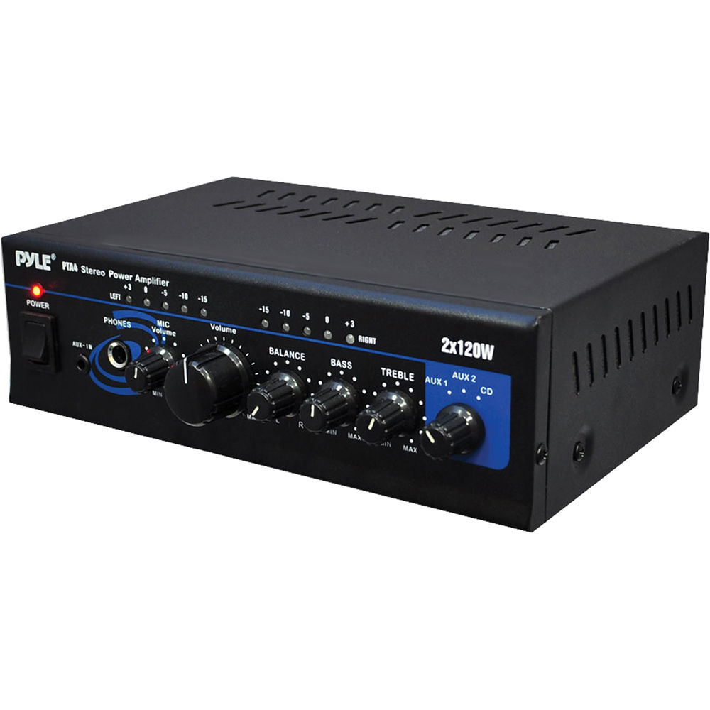 NEW Pyle Mini 2 x 120W Stereo Power Amplifier W// USB /& Audio Input for CD//MP3