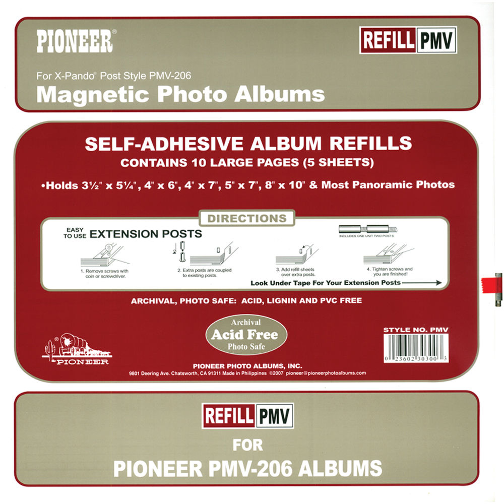 holds 4 x 7 Photos Pioneer Refill Pages for 3-Ring Photo Albums Pack of 5 Pages.