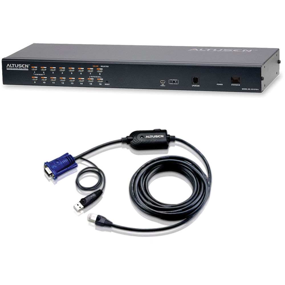 Aten 16 Port Kvm Over Ip Switch With Cables Kh1516aiukit B H