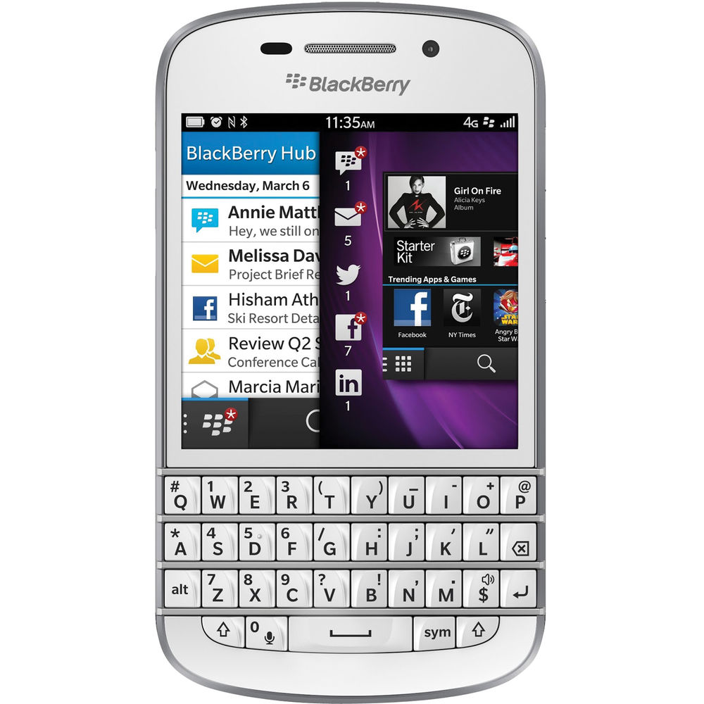 Blackberry Q10 Sqn100 1 16gb Smartphone Q10 White B H Photo Video