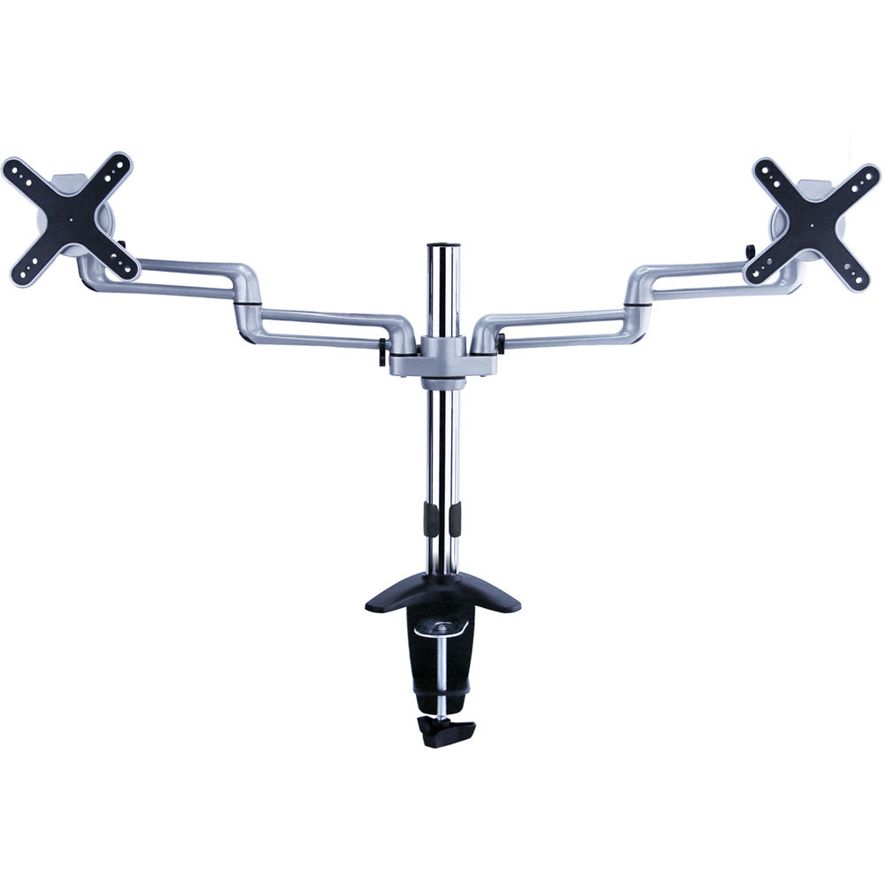 Mount It Dual Articulating Arm Monitor Desk Mount Silver