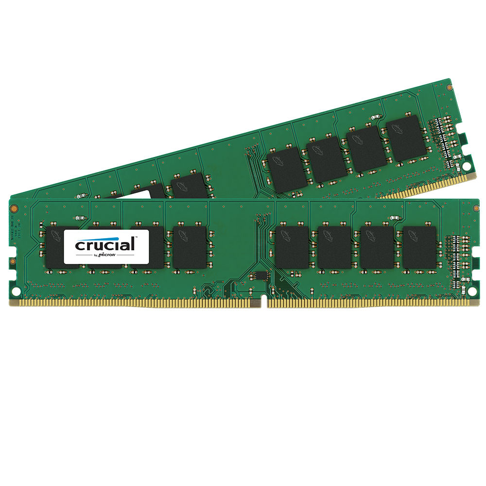 Crucial 16GB Kit 2x 8GB DR DDR4 2400 Mhz PC4-19200 Desktop Memory DIMM 288-pin
