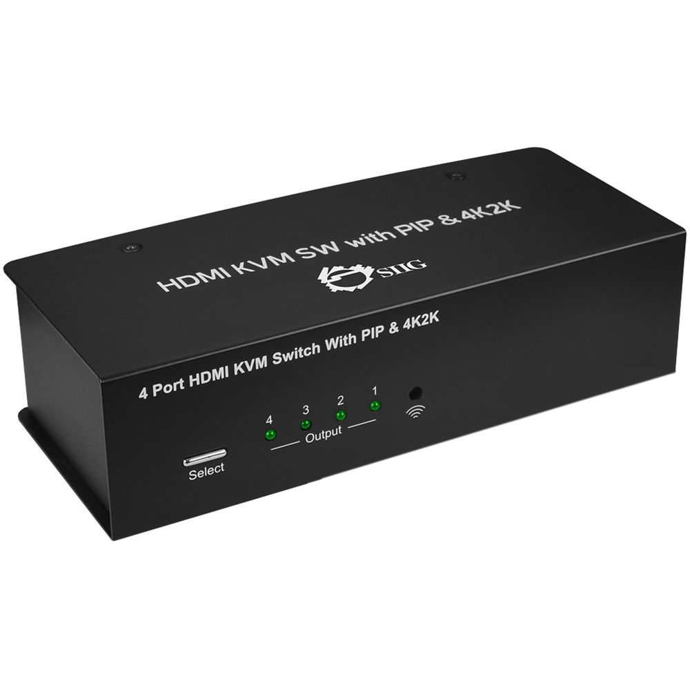 SIIG 4x1 USB HDMI KVM Switch with 4Kx2K /& PIP CE-KV0612-S1