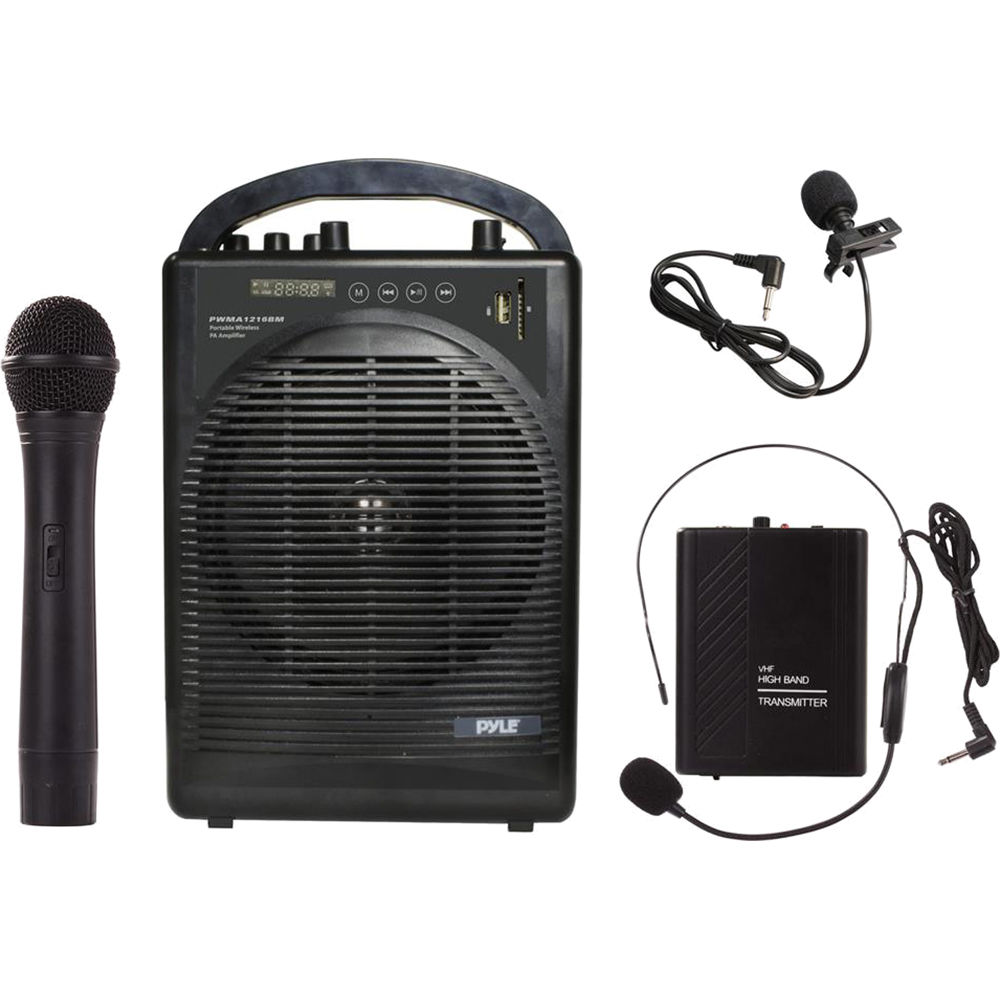 portable pa system with wireless microphone bluetooth