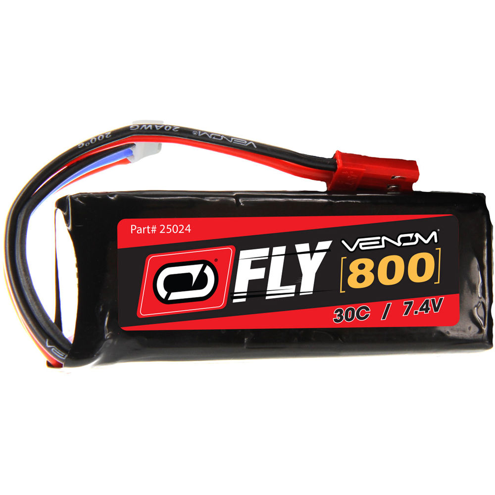 Venom Fly 30C 2S 800mAh 7.4V LiPo Battery with JST Plug for RC Planes and Helis