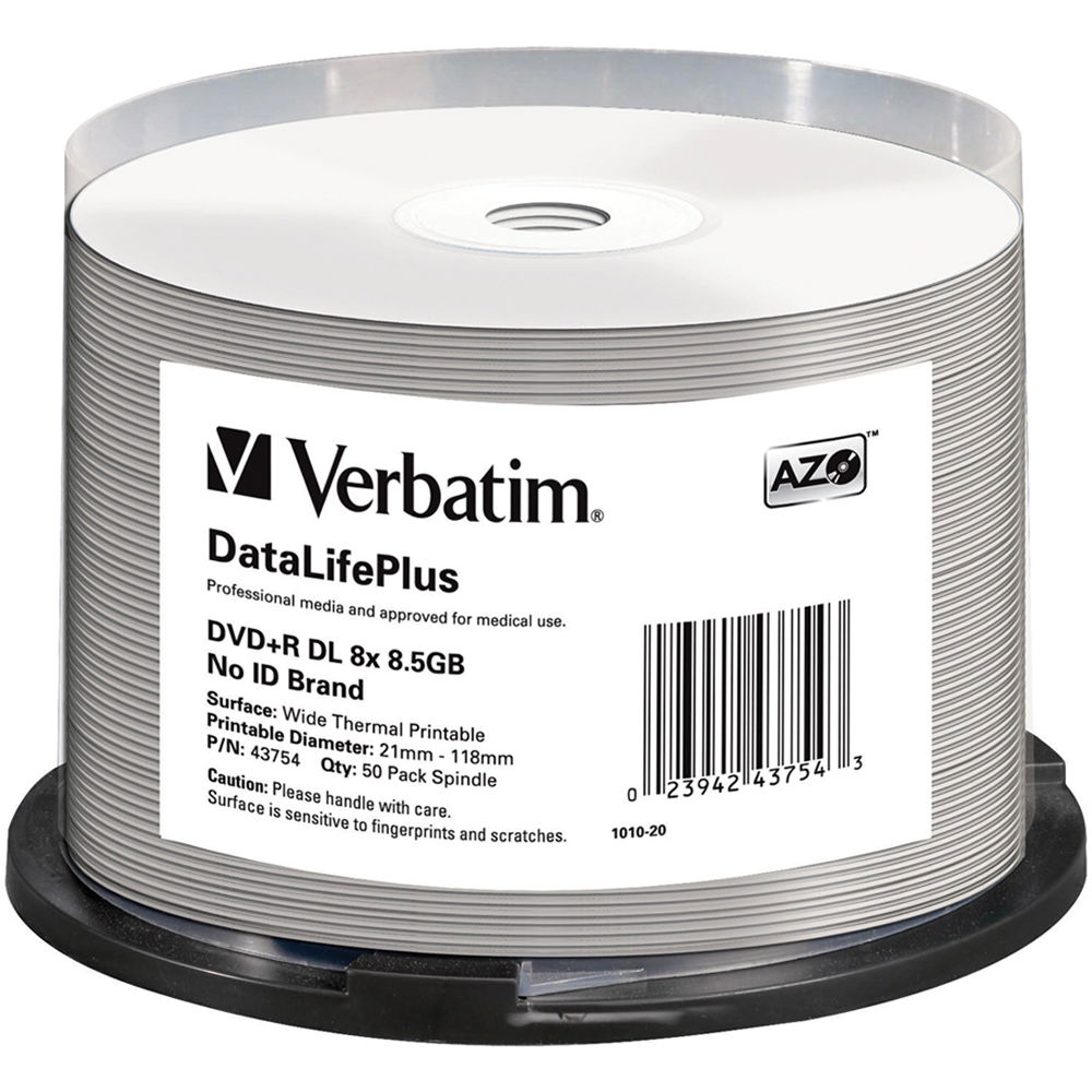 Verbatim Dvd R Dl 8 5 Gb Thermal Printable Recordable Discs