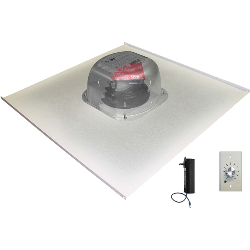 Owi Inc 6 5 Amplified Drop Ceiling Speaker On A 2 X 2 Tile With Volume Control