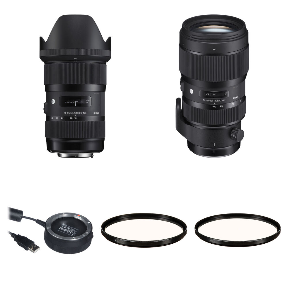 Sigma 18 35mm F 1 8 And 50 100mm F 1 8 Dc Hsm Art Lenses Kit For
