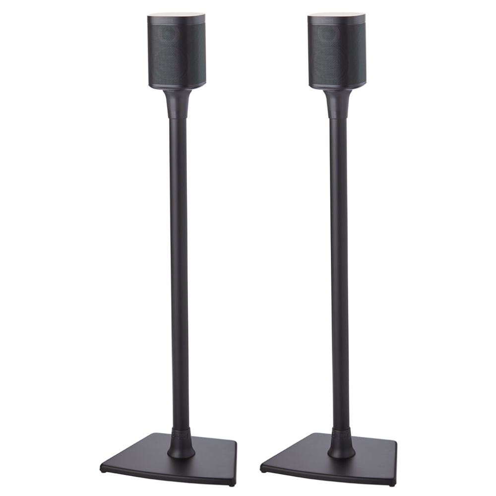 Photo 1 of (DOES NOT COME WITH SPEAKERS)SANUS Wireless Sonos Speaker Stand for Sonos One, Play:1, & Play:3 - Audio-Enhancing Design with Built-in Cable Management - Pair (Black) - WSS22-B1
