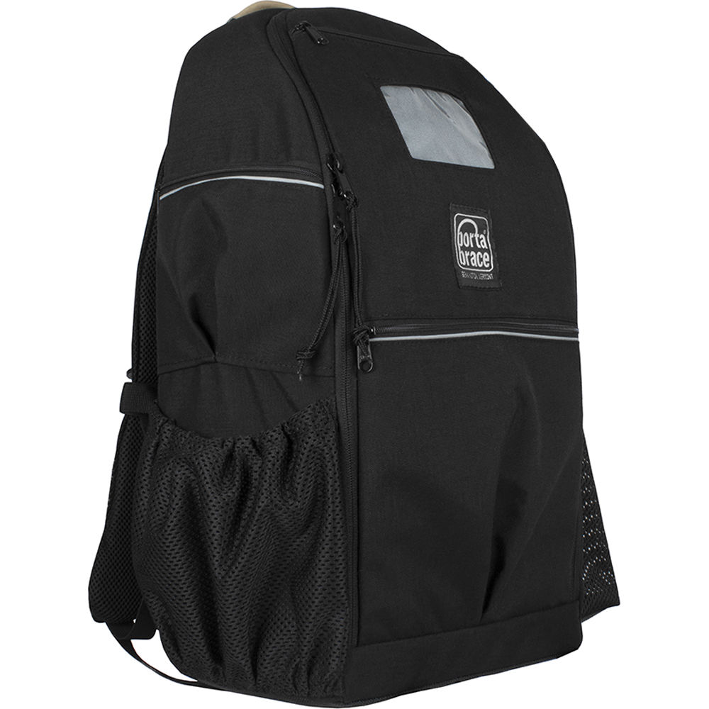 black transport backpack