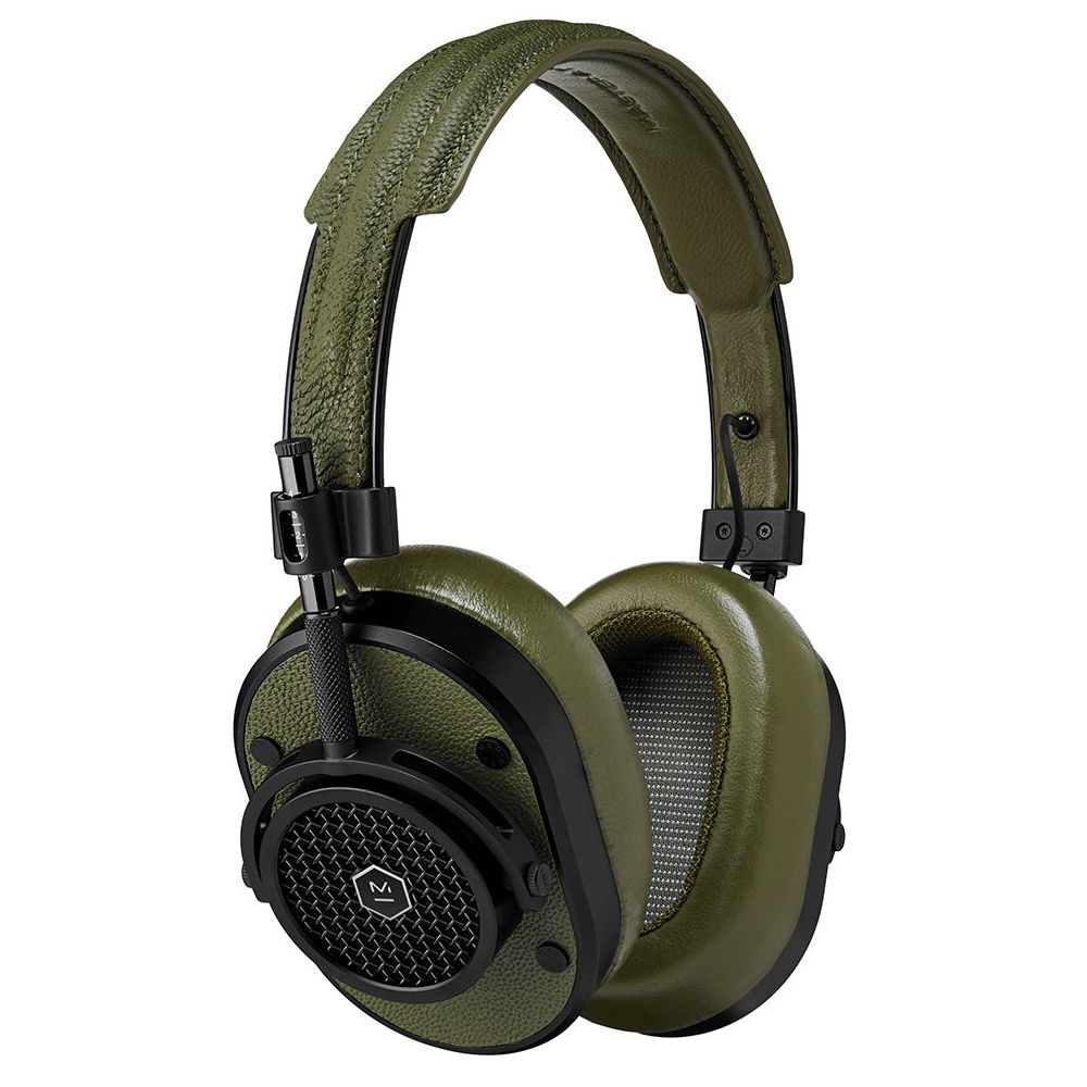 Master /& Dynamic MH40 Over Ear Headphones Silver Metal Brown Leather Open Box