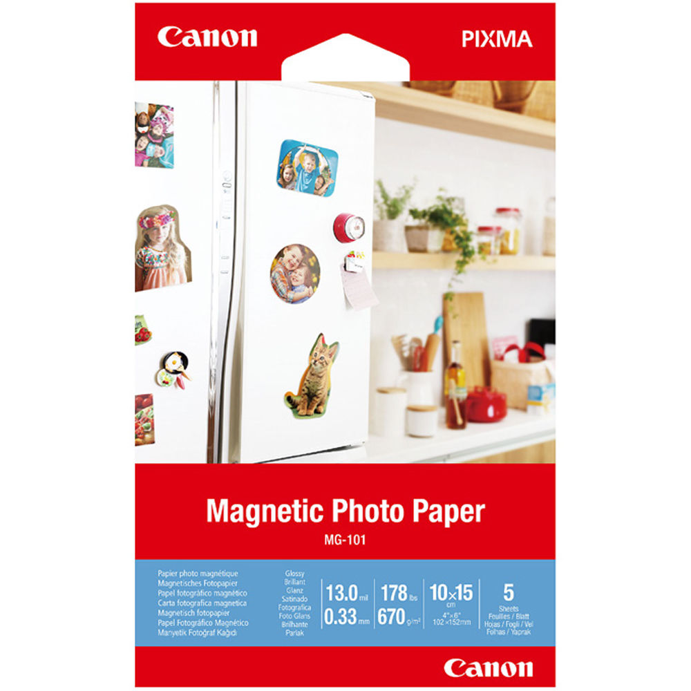 Canon Mg 101 Magnetic Photo Paper 4 X 6 5 Sheets