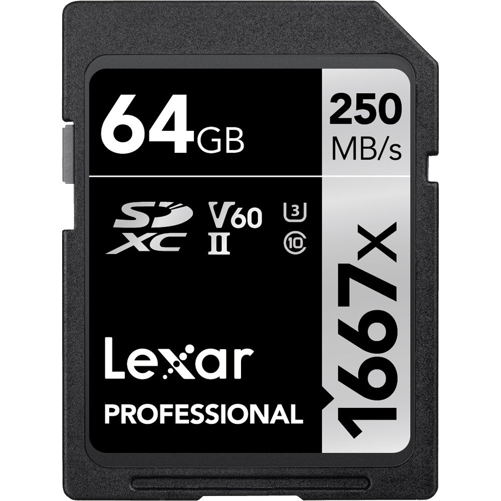 Lexar 1667x SDXC profesional 64GB 128GB 256GB Tarjeta de memoria SD de 250MB//s clase 10