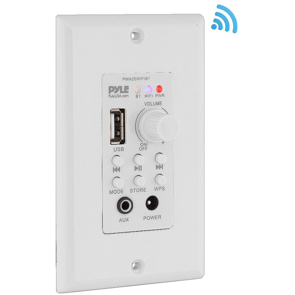 Pyle Pro In Wall Wi Fi Wireless Audio Control And Bluetooth Wall Plate Switch Receiver