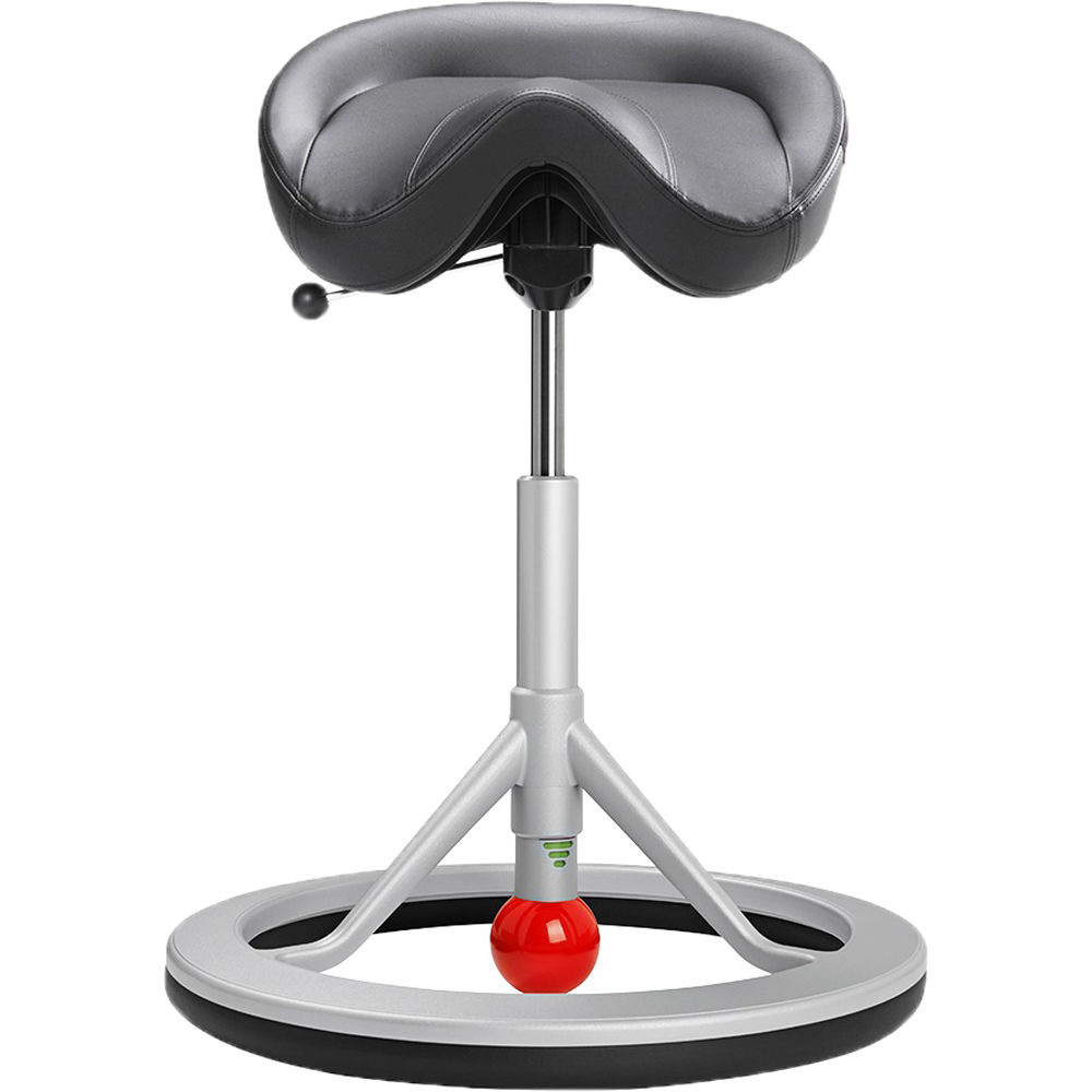 ergoguys backapp smart saddle stool office chair faux leather blackgray  base