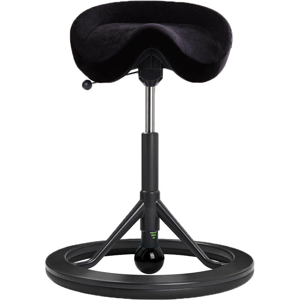ergoguys backapp smart saddle stool office chair black seat black gray  base