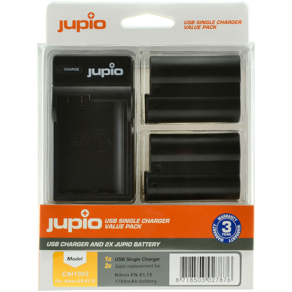 Jupio Pair Of En El15a Batteries And Usb Single Charger