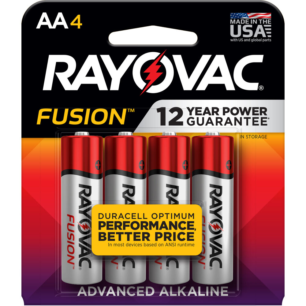 Rayovac Fusion Advanced Alkaline Aa Battery 4 Pack 815 4tfusk