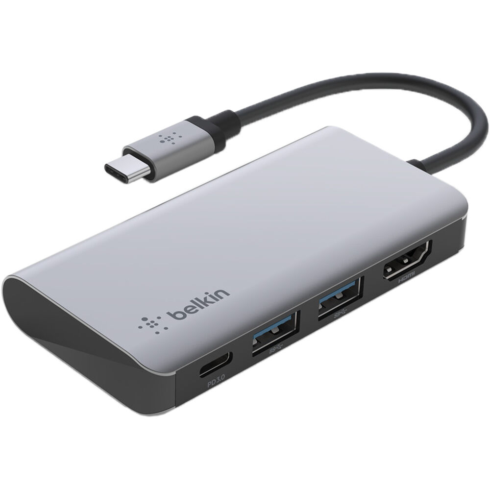 Photo 1 of Belkin CONNECT USB Type-C 4-In-1 Multiport Adapter (Silver)
