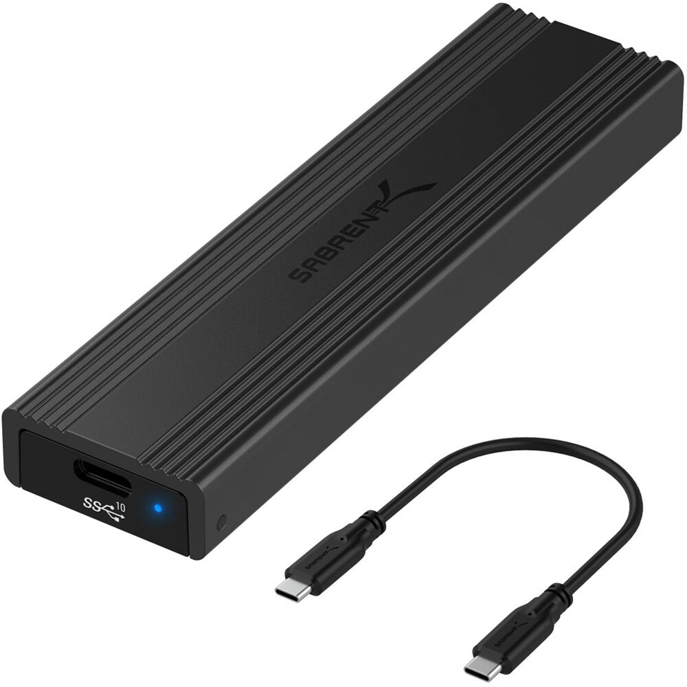 Photo 1 of Sabrent USB 3.2 Type-C Tool-Free Enclosure for M.2 PCIe NVMe and SATA SSDs