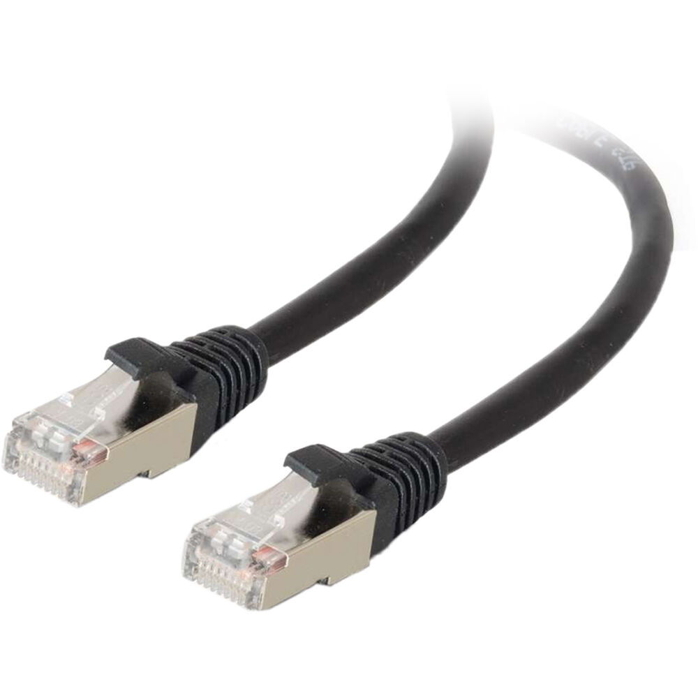 Photo 1 of C2G Cat 5e Snagless Shielded (STP) Ethernet Network Patch Cable (5', Black)