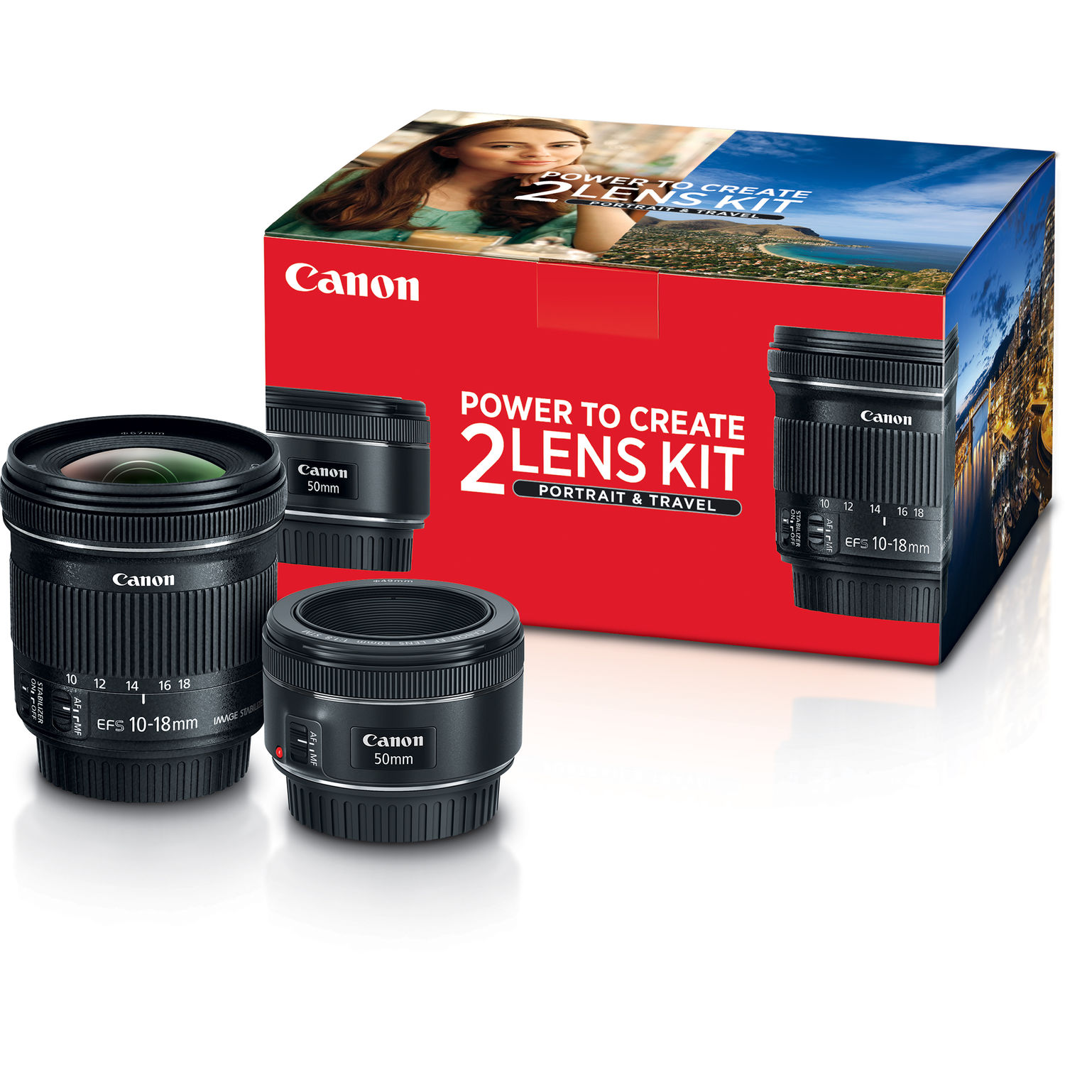 Canon Portrait Travel 2 Lens Kit With 50mm F 1 8 And 0570c010