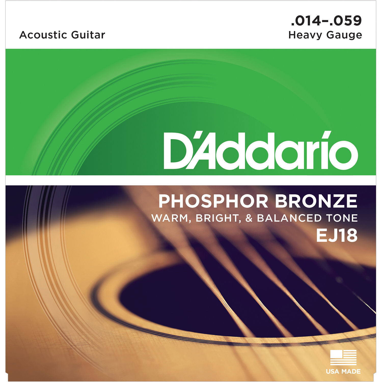 Heavy Gauge Steel Acoustic Guitar Strings Pack of 6 Strings