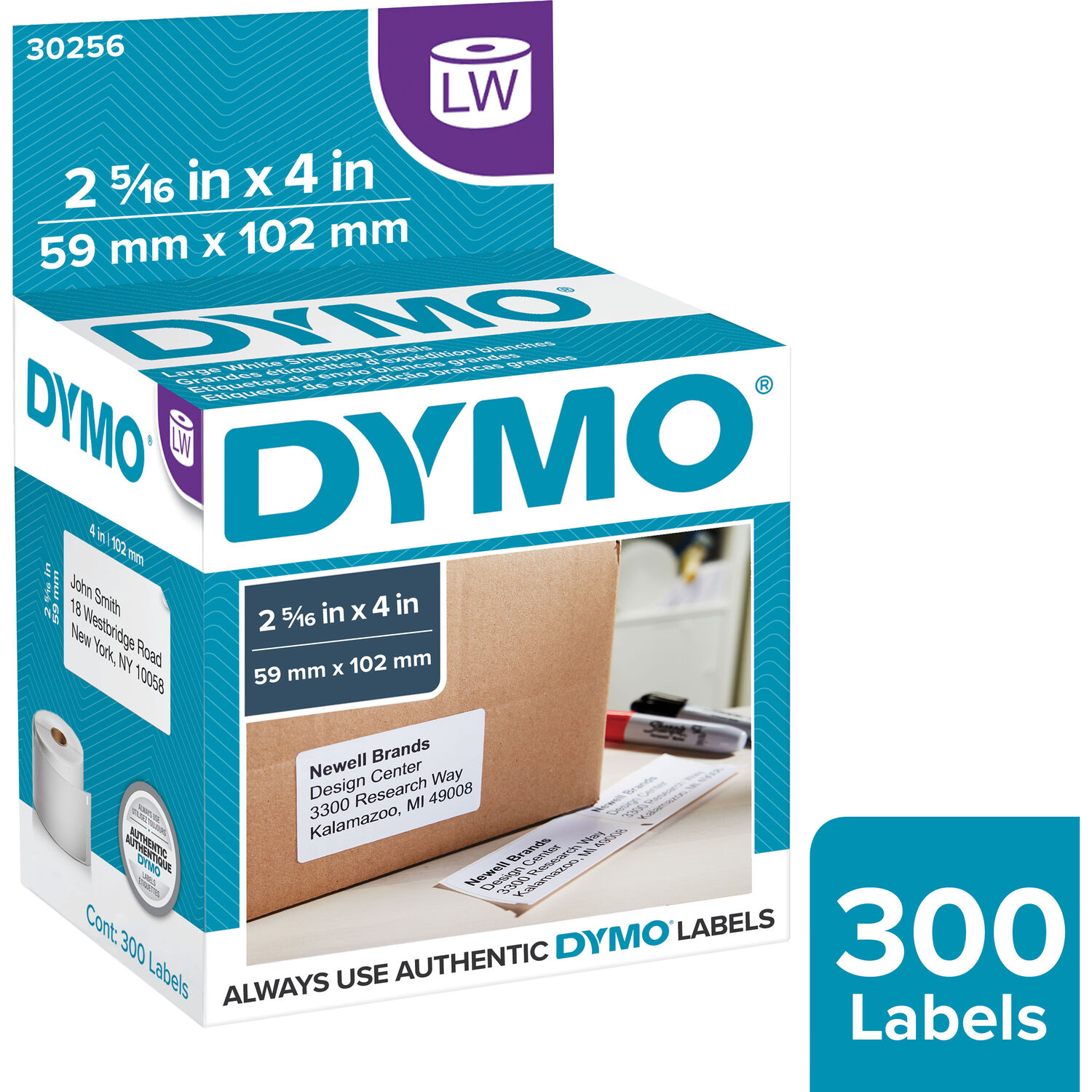 30256 Dymo Compatible Ship Mailing Address Labels 2-5//16/" x 4/"