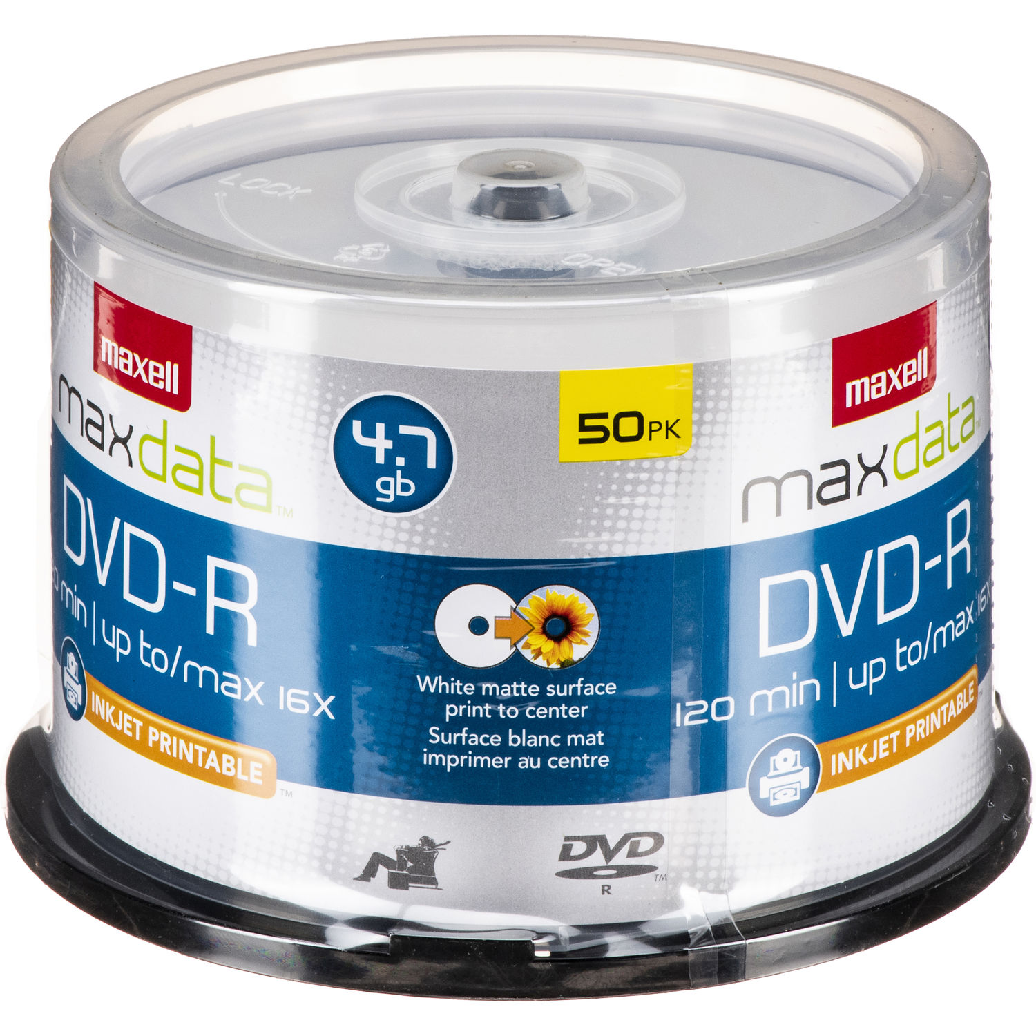 Maxell DVD-R Inkjet Printable Recordable Disc (Spindle Pack of 50) image regarding How to Print on Printable Cd named Maxell DVD-R Inkjet Printable Recordable Disc (Spindle Pack of 50)