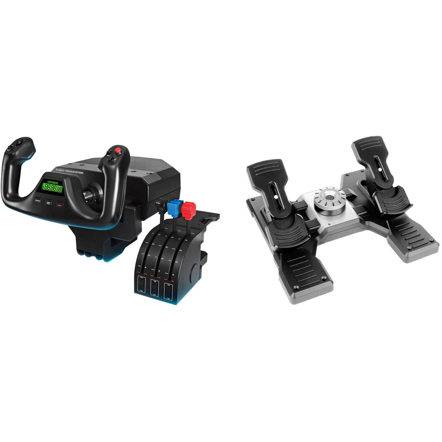 Logitech G Flight Yoke System Kit with Flight Rudder Pedals