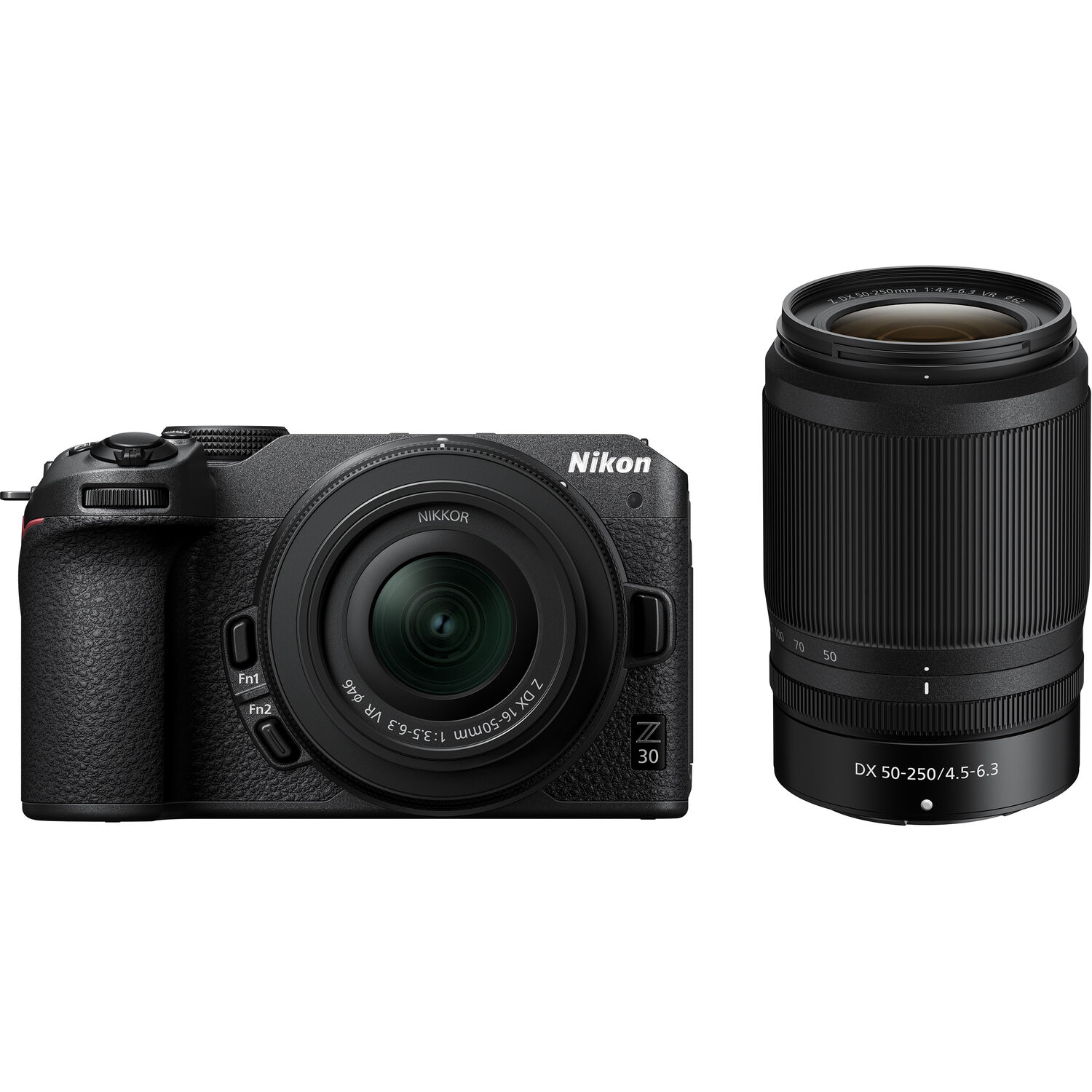 Nikon - Z 30 20.9MP Mirrorless Cameras with 16-50mm and 50-250mm Lens - Black