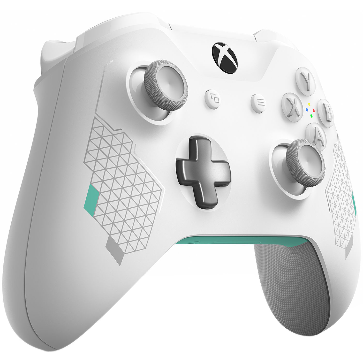 microsoft xbox one gray and blue wireless controller