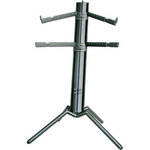 K&M 18860 Spider-Pro Double-Tier Keyboard Stand with Microphone Boom Connection and Tilt Action (Black)
