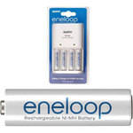 Sanyo Eneloop AA Rechargeable NiMH Batteries with Charger (4 Pack)