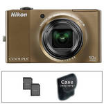 Appareil Photo Nikon Coolpix S8000 14.2MP - Zoom 10x, Marron, Occasion Avec Défauts