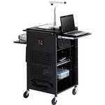 Bretford TCP23FF-BK Antimicrobial PAL Multimedia Cart With Electrical Assembly (25.5 x 42 x 23.75", Black)