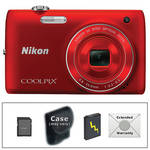 Nikon Coolpix S4100 Digital Camera with Deluxe Accessory Kit Red
