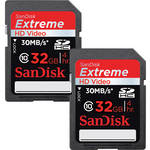 SanDisk 32GB Extreme SDHC Memory Card Two Pack