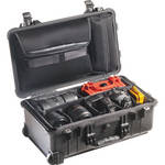 Pelican 1510SC Studio Case with Lid Organizer and Black Divider Set (Black)
